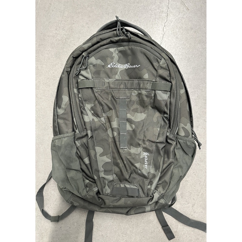 Eddie‎ Bauer Jasper 30L Backpack Green Camo Laptop Hiking Travel Bag Clean